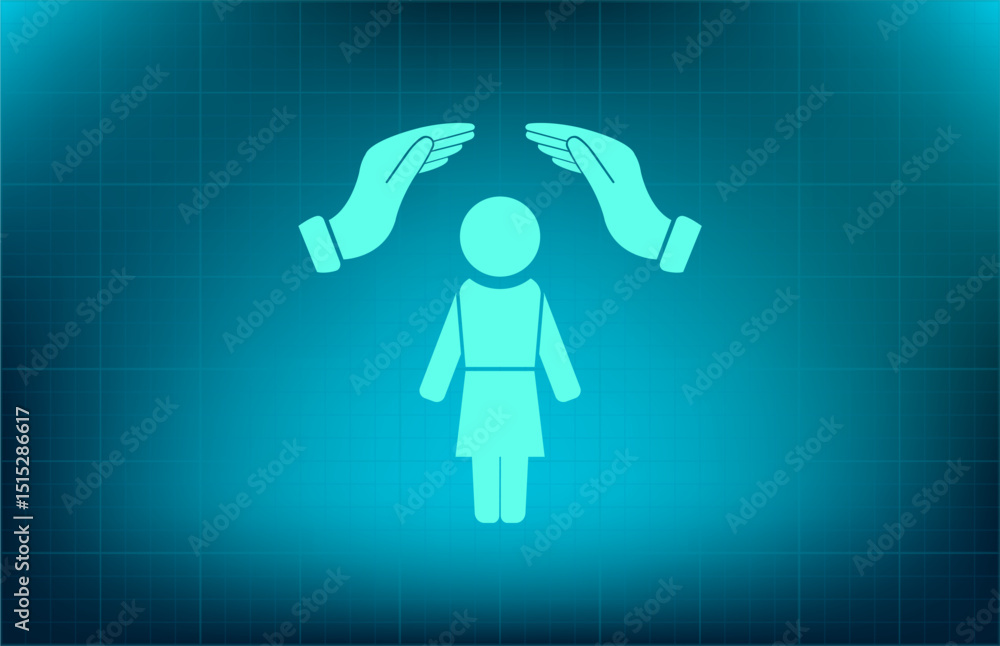 Poster vector icon on a blue background with a gradient