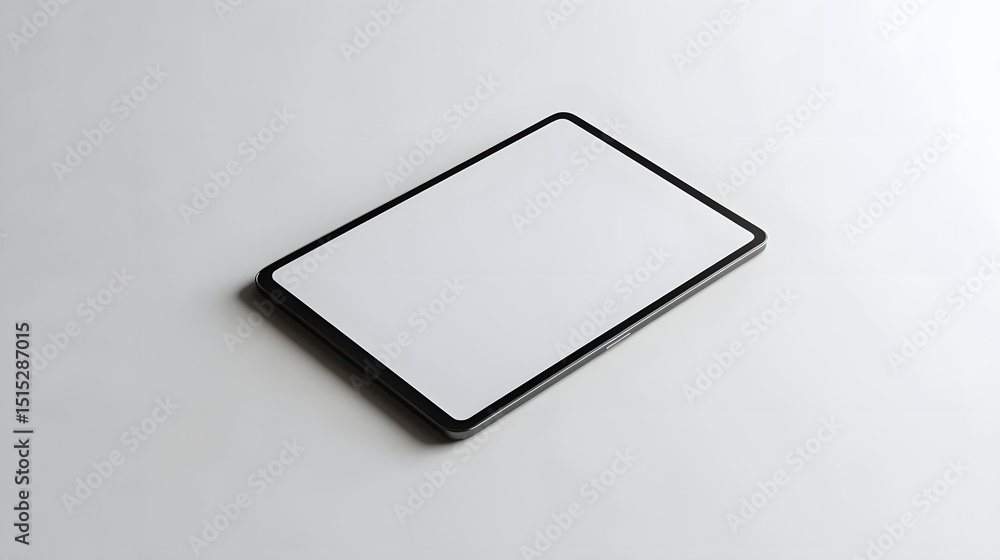 Poster a tablet computer with a blank screen.