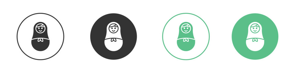 Nesting dolls icon logo vector set. Graphic design elements