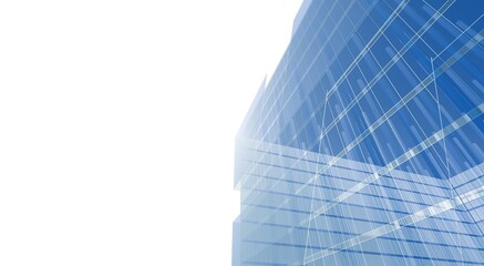 Architecture building 3d rendering. Concept sketch.