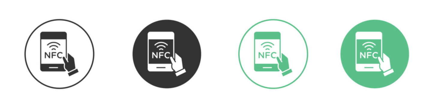 NFC communication icon logo vector set. Graphic design elements