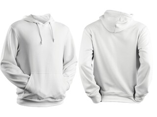 Front and Back View of White Hoodie
