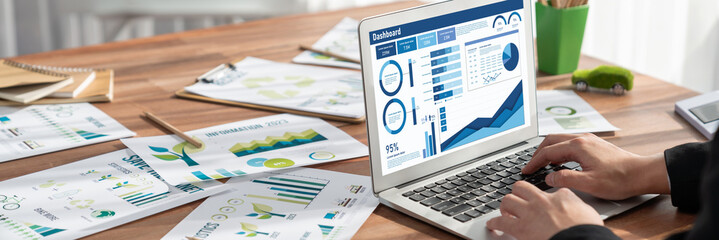 Business data dashboard provide business intelligence analytic for marketing strategy planning...