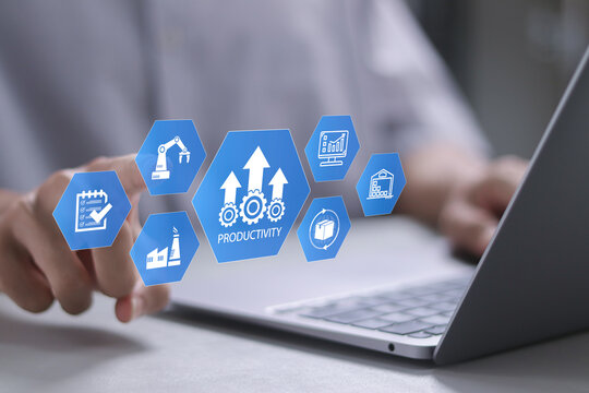 Productivity concept. Efficient work, efficient use of time, and maximum use of raw materials to achieve the greatest results.