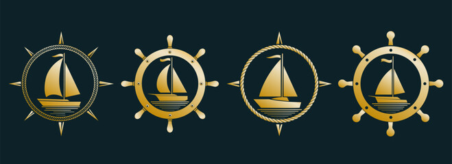 Sailboat emblem set