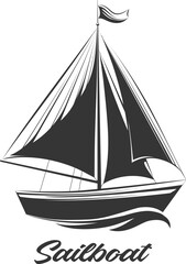 Sailboat sign etching