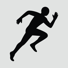 Obraz premium Runner silhouette in sprint pose high energy Vector Illustration