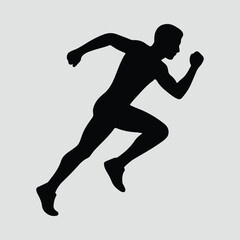 Obraz premium Runner silhouette in sprint pose high energy Vector Illustration