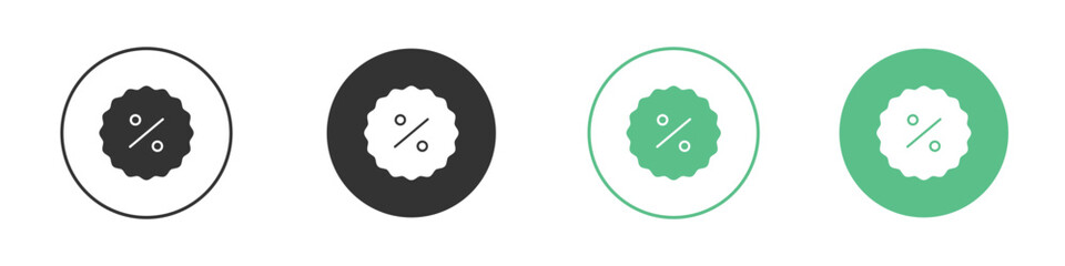 Percentage icon logo vector set. Graphic design elements