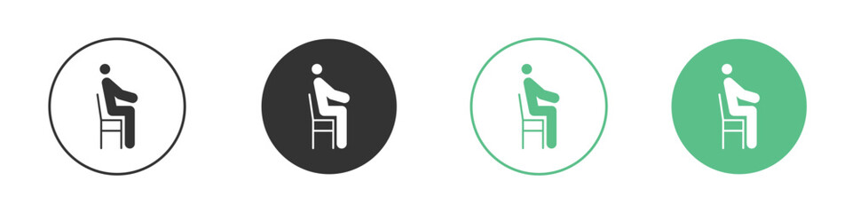 Person seat icon logo vector set. Graphic design elements