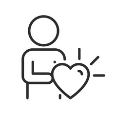 Love your self icon. Linear vector illustration. Self care. Love my body and life. Simple symbols. Positive inspiration.
