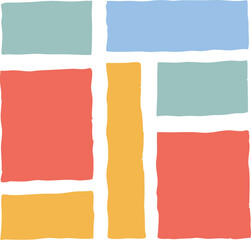 Wavy Crayon Textured Rectangles and Squares Vector Set