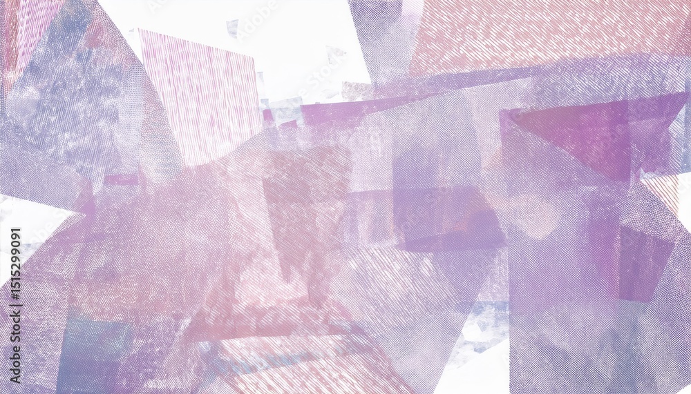 Poster abstract geometric pastel overlay texture with layered translucent shapes in violet and blush tones for modern web design, print, branding, packaging, or digital background