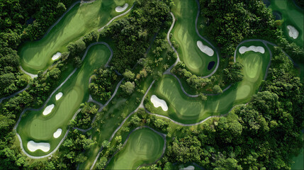Top view of the golf course
