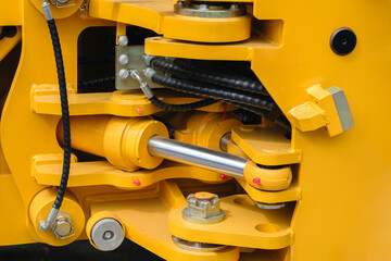 Powerful industrial hydraulic drive industrial concept background