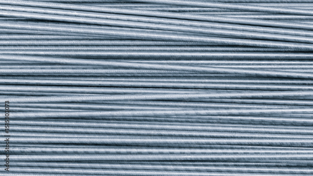 Poster Row metal rods are shown in blue as texture background rods are arranged in way that they are touching each other. image has sense of order and structure, with rods forming neat line.