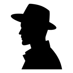 man with hat side profile