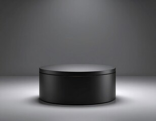 Empty black cylinder podium
