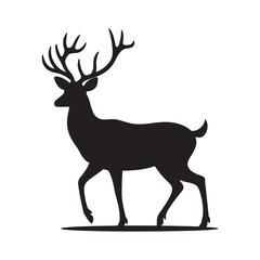Fototapeta premium Deer Logo Design Vector, Deer Silhouette, Elegant black gold deer logo design, 
