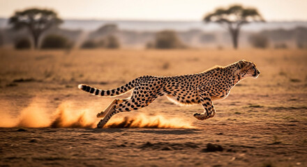 Obraz premium Cheetah in Motion A Stunning Wildlife Photograph