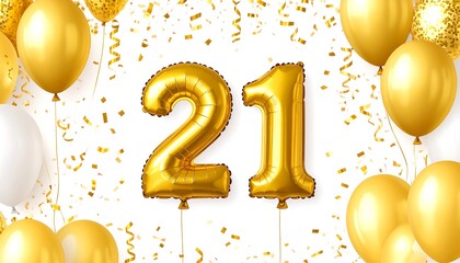Gold Balloons 21st Birthday.