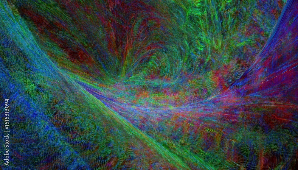 Leinwandbilder vibrant multicolor abstract wave with swirling motion and fine texture lines for digital art print, tech branding, or futuristic web design background

