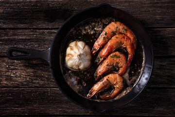 Butter Pan Seared Shrimps