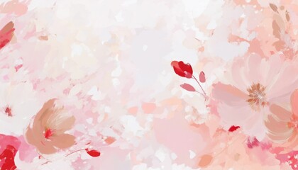 abstract pink floral background with soft watercolor brushstrokes and delicate blossoms, ideal for website banner, wedding invitation, cosmetic branding, or elegant print design

