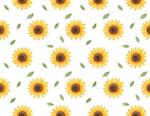pattern Watercolor sunflower elements 