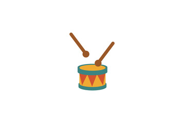 Vector illustration of cartoon drum with sticks