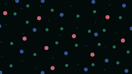 Colorful Polka Dot Pattern Design Black Background