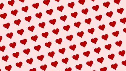 Red Hearts Pattern Pink Background Romantic Design
