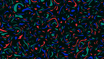 Abstract Swirling Pattern Red Blue Green Teal Design