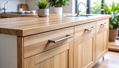 Modern Wooden Kitchen Island.