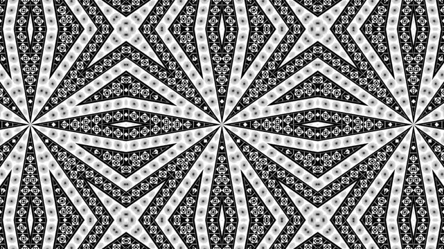 Black and White Kaleidoscope Pattern