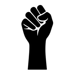Icon of raised black fist symbolizing strength and solidarity  