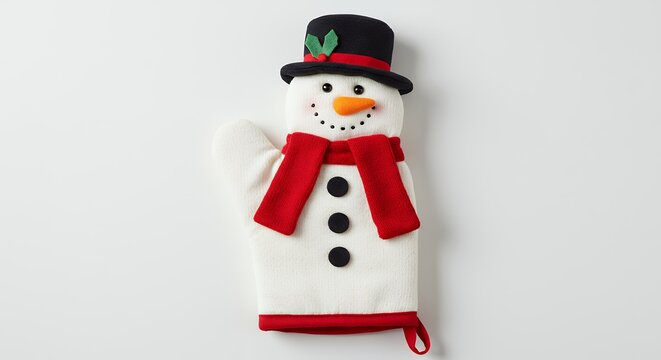 Christmas snowman oven mitt