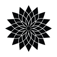 dahlia flower icon  silhouette vector illustration on white background