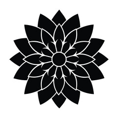 dahlia flower icon  silhouette vector illustration on white background