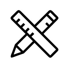 Vector of a ruler and pencil crossed hand tools icon set


