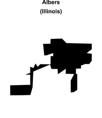 Albers (Illinois) blank outline map