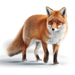 Obraz premium Alert fox standing gracefully, vibrant orange fur, keen gaze, embodying wild beauty and nature's elegance, perfect for wildlife themes.
