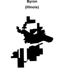 Byron (Illinois) blank outline map