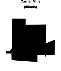 Carrier Mills (Illinois) blank outline map