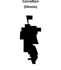 Carrollton (Illinois) blank outline map