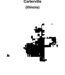 Carterville (Illinois) blank outline map
