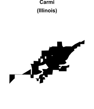 Carmi (Illinois) blank outline map
