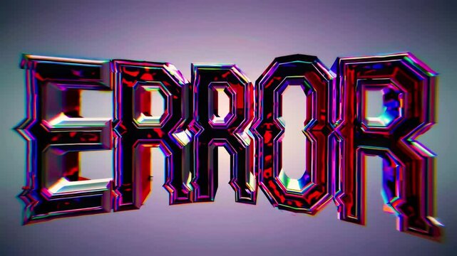 Error with glitch effect conveys technical issue disruption confusion error glitch problem interruption and urgent need for resolution