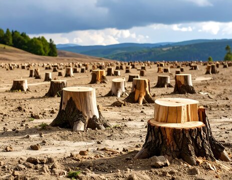 Forest deforestation landscape