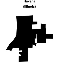 Havana (Illinois) blank outline map